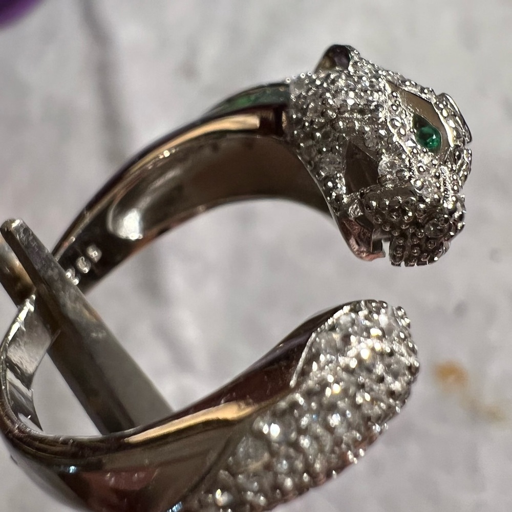 925 sterling silver ring leopard design